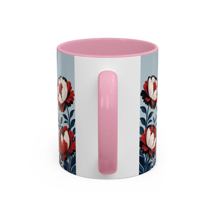 ❤️🌺 The Scarlet Blossom Dancer Colorful Mug – Art Deco Fashion Whimsy