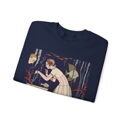 L'Etourdissant Petit Poisson (The Dazzling Little Fish) by George Barbier Heavy Blend™ Crewneck Sweatshirt