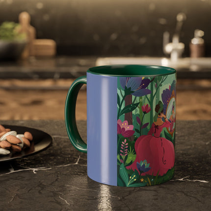 The Lady Of The Enchanted Mirror Colorful Mugs – Art Deco Botanical Elegance