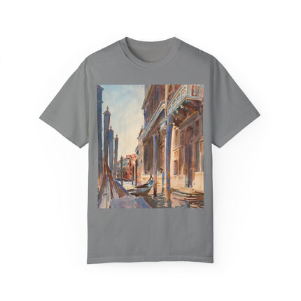 Gondola Moorings on the Grand Canal by John Singer Sargent  Unisex Garment-Dyed T-shirt