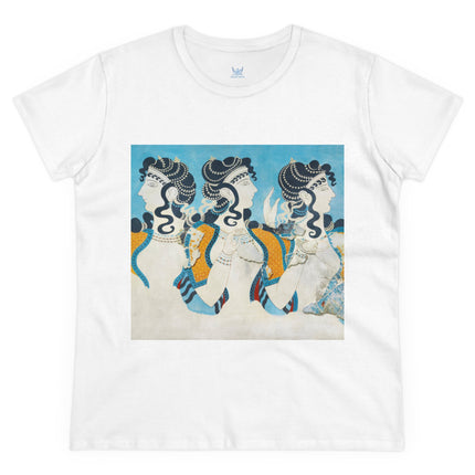 Reproduction of Ladies in Blue by Emile Gilliéron Women's Midweight Cotton Tee