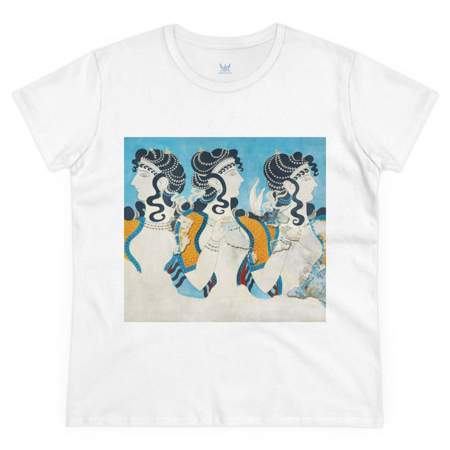 Reproduction of Ladies in Blue by Emile Gilliéron Women's Midweight Cotton Tee