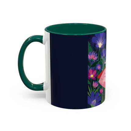 Moonlight Waltz Among The Blossoms Colorful Mugs – Art Deco Floral Enchantment