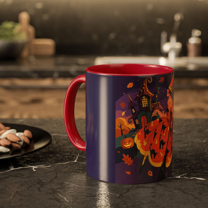 🐈‍⬛🎃 The Black Cat Witch Of Pumpkin Manor Colorful Mug – Whimsical Halloween Charm