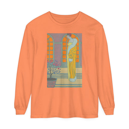 Sur Les Marches Du Jardin by Georges LePape Garment-dyed Long Sleeve T-Shirt
