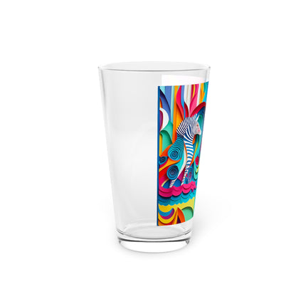 Surfing Zebra Glass, 16oz