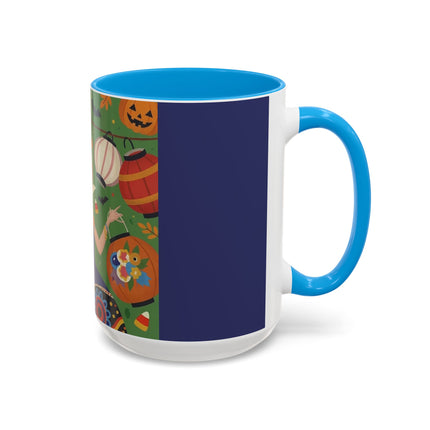 🏮🎃 The Lady Of Halloween Lanterns Colorful Mug – Colorful Art Deco Halloween Charm