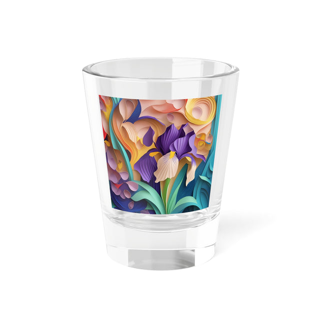 The Elegant Iris Flower Shot Glass, 1.5oz