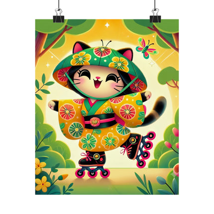 🛼✨ Firefly Dance on Wheels Matte Vertical Poster – Joyful Motion & Summer Magic
