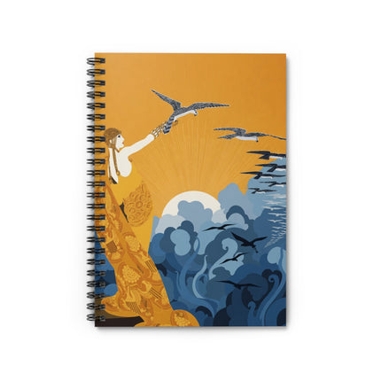 Falcon Mistress Spiral Notebook – Art Deco Glamour & Mythic Power