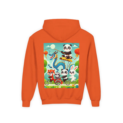 Rolling Along Together Youth Hooded Sweatshirt – Friendship, Fun & Playful Adventure