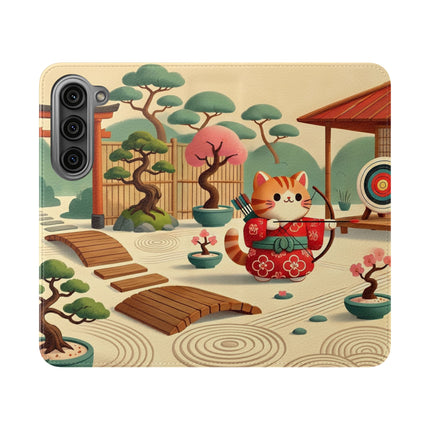 🏹🌸 Archer Kitten in the Zen Garden Flip Case – Focus, Whimsy & Zen Balance