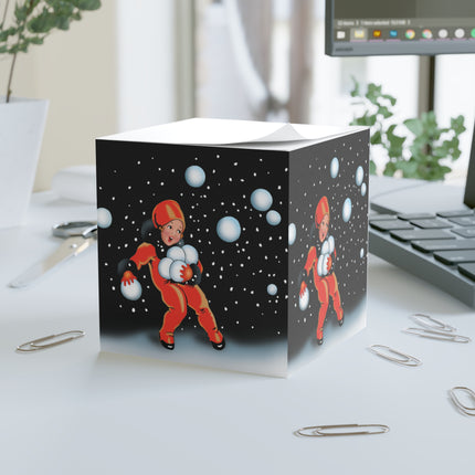A Festive Snowball Note Cube