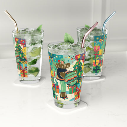 🎄✨ The Lady Of The Christmas Ornament Pint Glass – Art Deco Holiday Fantasy