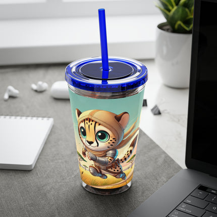Swift Cheetah Sunsplash Tumbler with Straw, 16oz