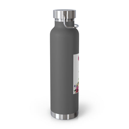 Blooming Splendor: A Floral Transformation Copper Vacuum Insulated Bottle, 22oz
