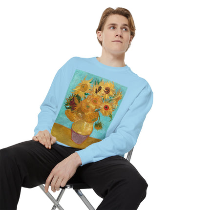 Vase with Twelve Sunflowers by Vincent Van Gogh Unisex Garment-Dyed Sweatshirt