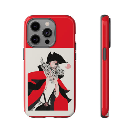 Crimson Masquerade Phone Case – Dramatic Grace & Bold Elegance
