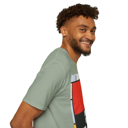 Composition with Red, Yellow, Blue, and Black Softstyle T-Shirt