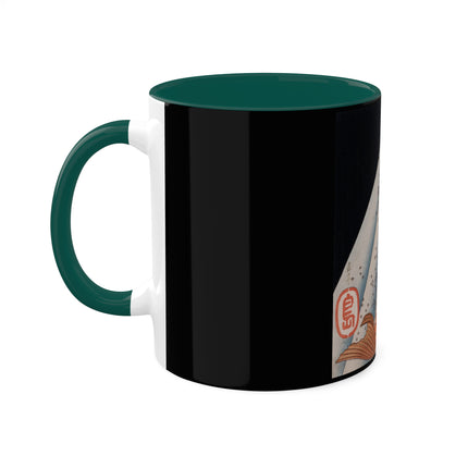 Carp Swimming up a Waterfall by Yashima Gakutei Colorful Mugs, 11oz