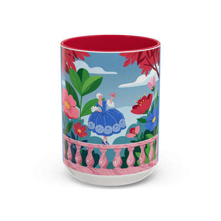 The Lady Of The Blossoming Terrace Colorful Mugs – Art Deco Floral Garden Elegance