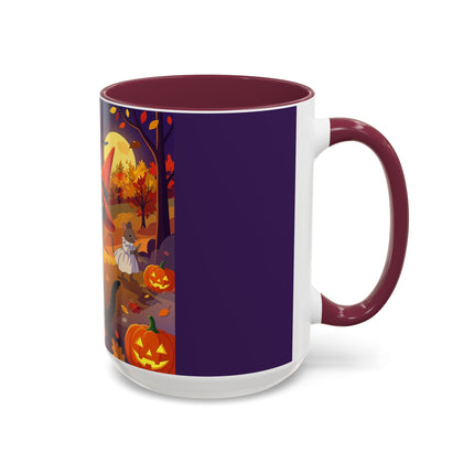 🐈‍⬛🎻 The Black Cat's Moonlit Melody Colorful Mug – Whimsical Halloween Music