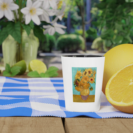 Vase with Twelve Sunflowers by Vincent van Gogh Ceramic Shot Glass