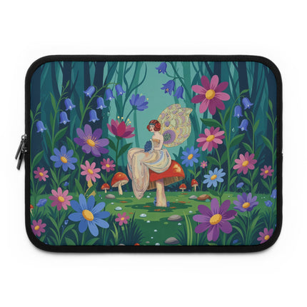 🧚🍄 The Lady Of The Mushroom Forest Laptop Sleeve – Art Deco Fairy Garden Fantasy