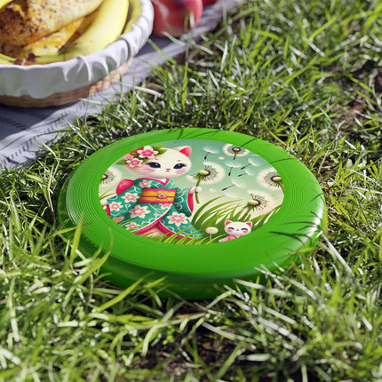 Geisha Kitten and the Dandelion Wish Wham-O Frisbee – Gentle Wishes & Whispering Winds