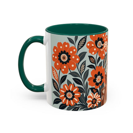 🧳🌼 The Grand Floral Voyage Colorful Mug – Art Deco Travel Elegance