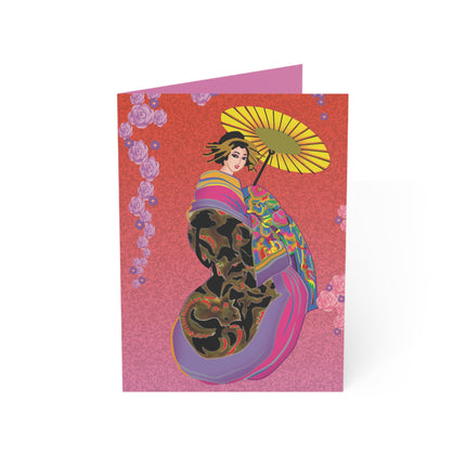 Enchanting Geisha Greeting Cards (1, 10, 30, and 50pcs)