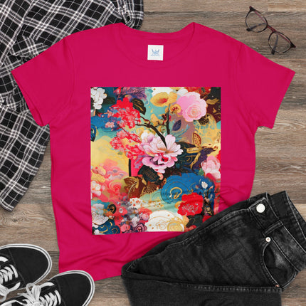 Women's Ethereal Irises Print Midweight Cotton Tee
