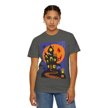 Halloween Night at the Haunted House Unisex Garment-Dyed T-shirt