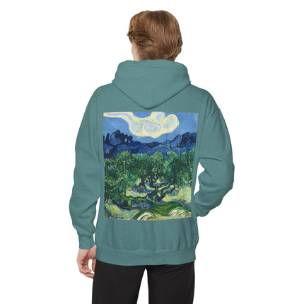 Olive Trees by Vincent Van Gogh Unisex Garment-Dyed Hoodie