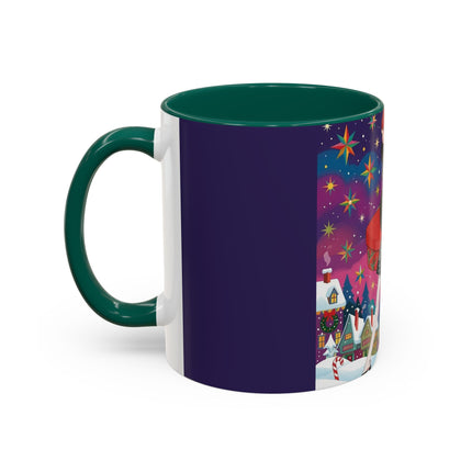🎁✨ The Lady Of The Christmas Hatbox Colorful Mug – Art Deco Holiday Fantasy