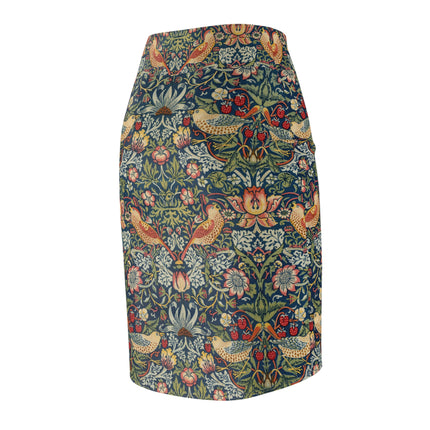 Strawberry Thief by William Morris Women's Pencil Skirt (AOP)