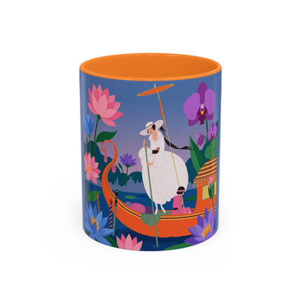 The Lady Of The Lotus Voyage Colorful Mugs – Art Deco Botanical Elegance