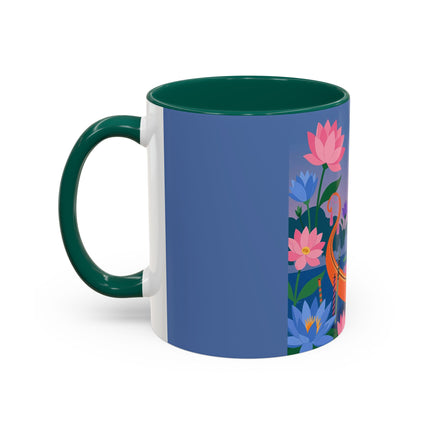 The Lady Of The Lotus Voyage Colorful Mugs – Art Deco Botanical Elegance