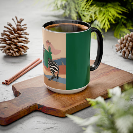 Zebra Rider Colorful Mugs – Safari Chic & Art Deco Adventure