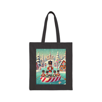 Nutcracker Candy-Striped Adventure Cotton Canvas Tote Bag