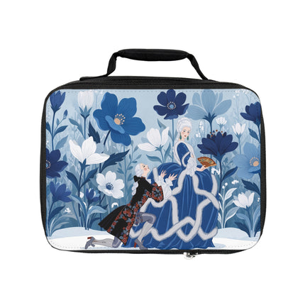 💙🌸 The Lady Of The Blue Flower Garden Lunch Bag – Art Deco Floral Romance