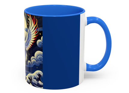 Majestic White Crane Colorful Mugs (11oz, 15oz)
