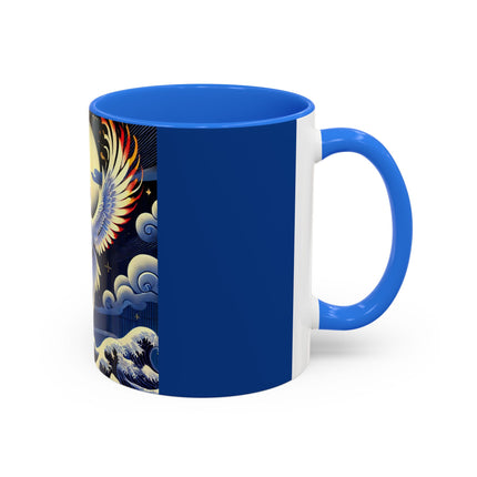 Majestic White Crane Colorful Mugs (11oz, 15oz)