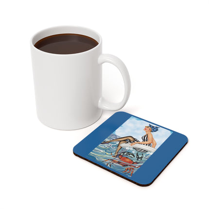 Playful Waves and Fashion Follies Cork Back Coaster