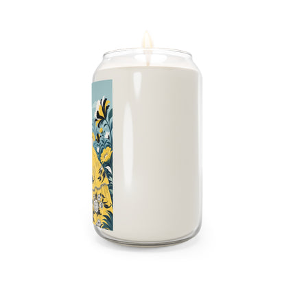 🌼🖤 The Lady Of The Golden Blossom Garden Scented Soy Candle – Art Deco Floral Elegance