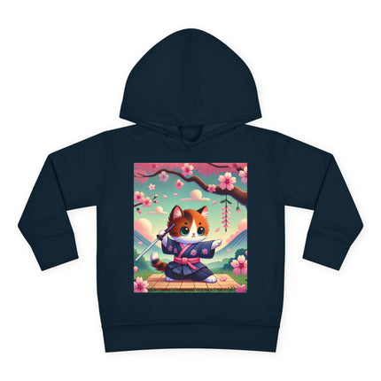 Samurai Kitten Toddler Pullover Fleece Hoodie