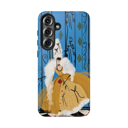 🎭🌹 The Lady At The Masquerade Gates Phone Case – Art Deco Fashion Illustration