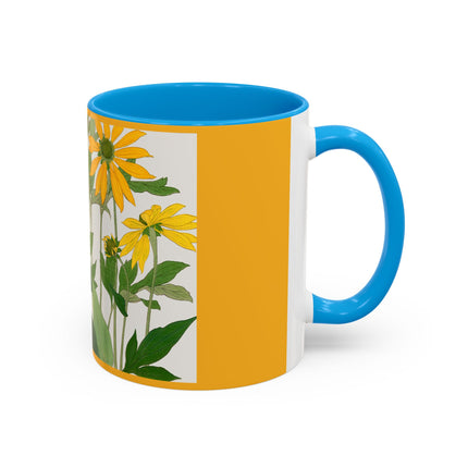 Clerodendrum & Rudbeckia Flower by Tanigami Kônan Colorful Mugs (11oz, 15oz)