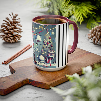 Whimsical Christmas Tea Party Colorful Mugs (11oz, 15oz)