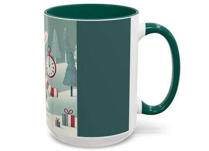Candy Cane Timekeeper Bunny Colorful Mugs (11oz, 15oz)